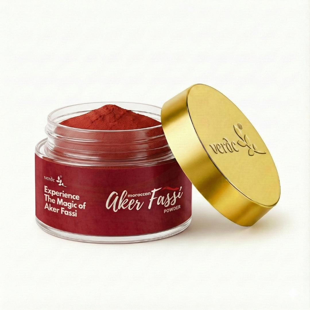 Moroccan Aker Fassi Powder |100% Authentic Traditional Moroccan Skincare - Brightens & Evens Skin Tone | All Skin Types (50 GM) - verdc