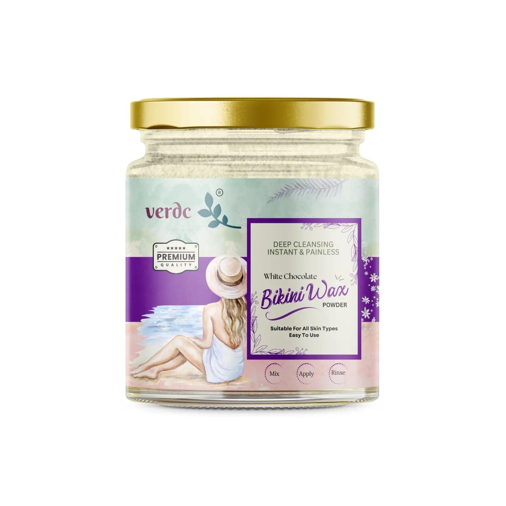 Bikini Wax Powder for Intimate Area - White Chocolate | Painless & Instant - All Skin Type