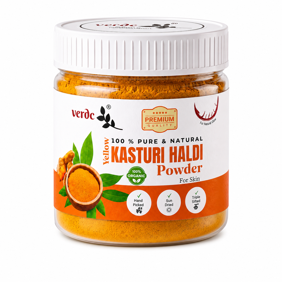 Pure & Natural Yellow Kasturi Haldi/Manjal Powder for Clear Skin