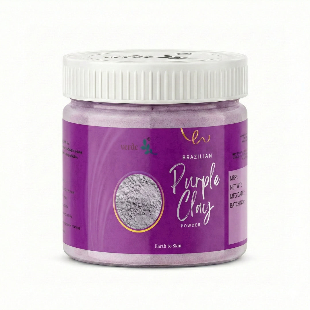 Brazilian Purple Clay Powder For Softens & Smooths Glowing Skin | 125 GM) verdc
