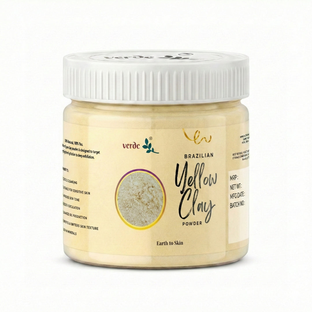 Brazilian Yellow Clay Powder for Skin Radiance & Skin Firming (125 GM) verdc