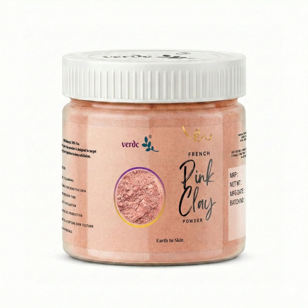 Natural French Pink Clay Powder | Cleanse & Detoxify the Skin | Enhances Natural Glow - 150 GM verdc