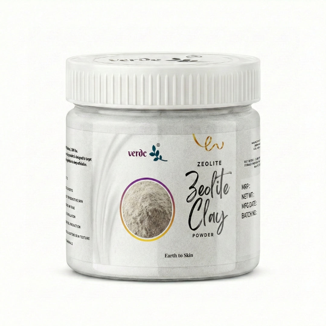 Zeolite Clay Powder for Body, Face and Hair | Face mask, Face scrub,Body Cleanser (125 GM) verdc