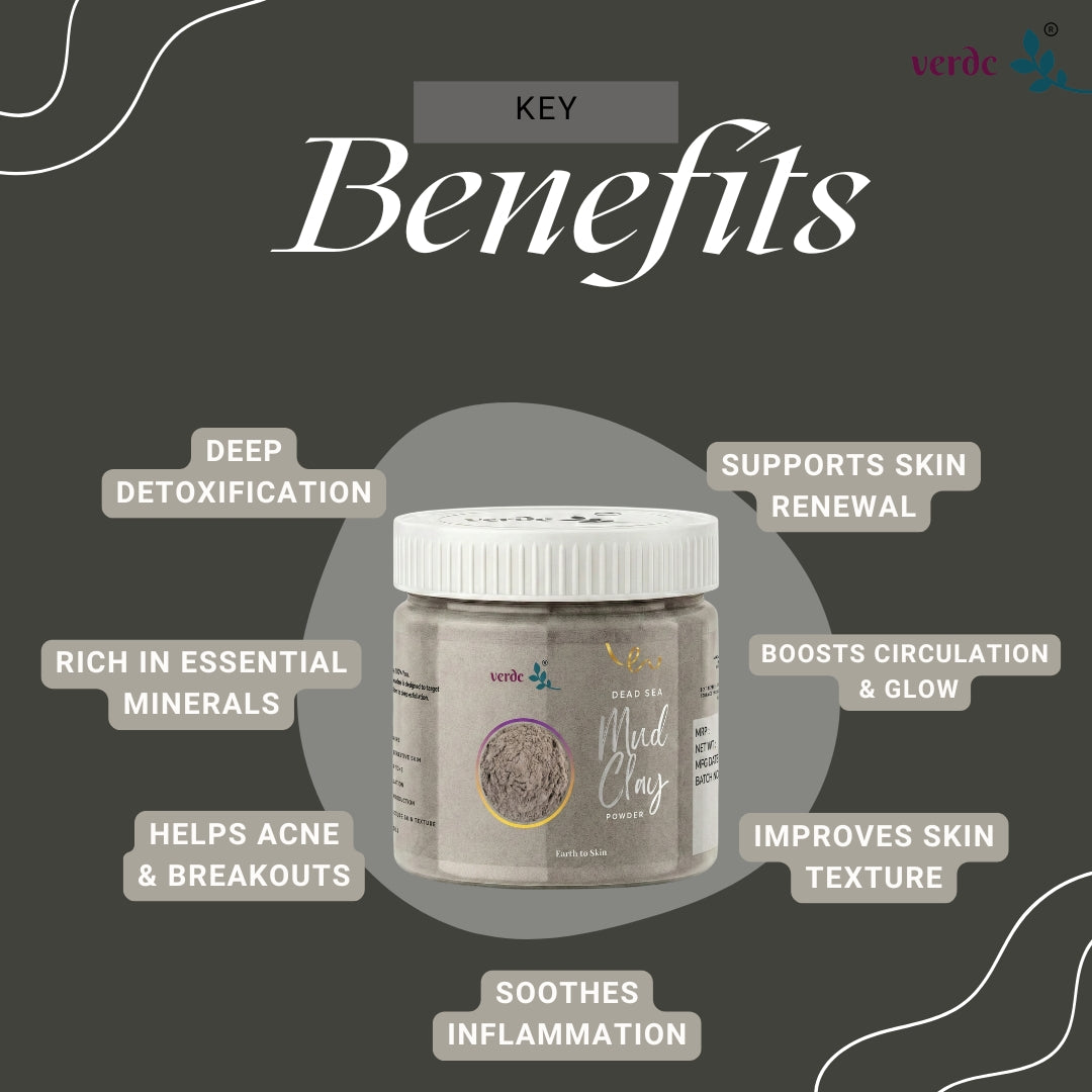 Dead Sea Mud Clay Powder | Skin Hydration & Detoxification (200 GM) verdc