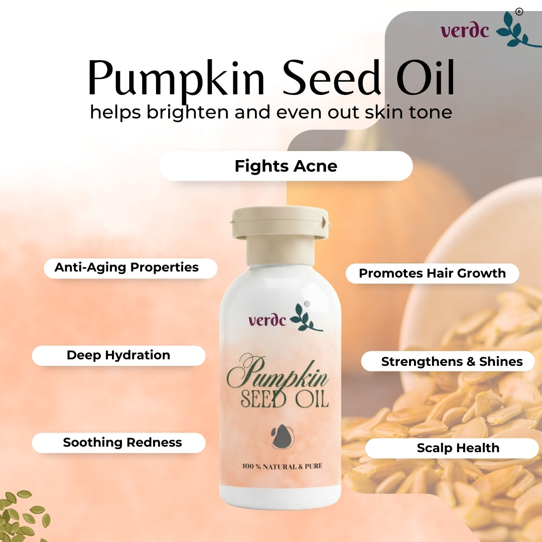 Natural Pumpkin Seed Oil for Skin & Hair | Anti-Aging | Healthy Hair & Scalp | Pure Cold Pressed