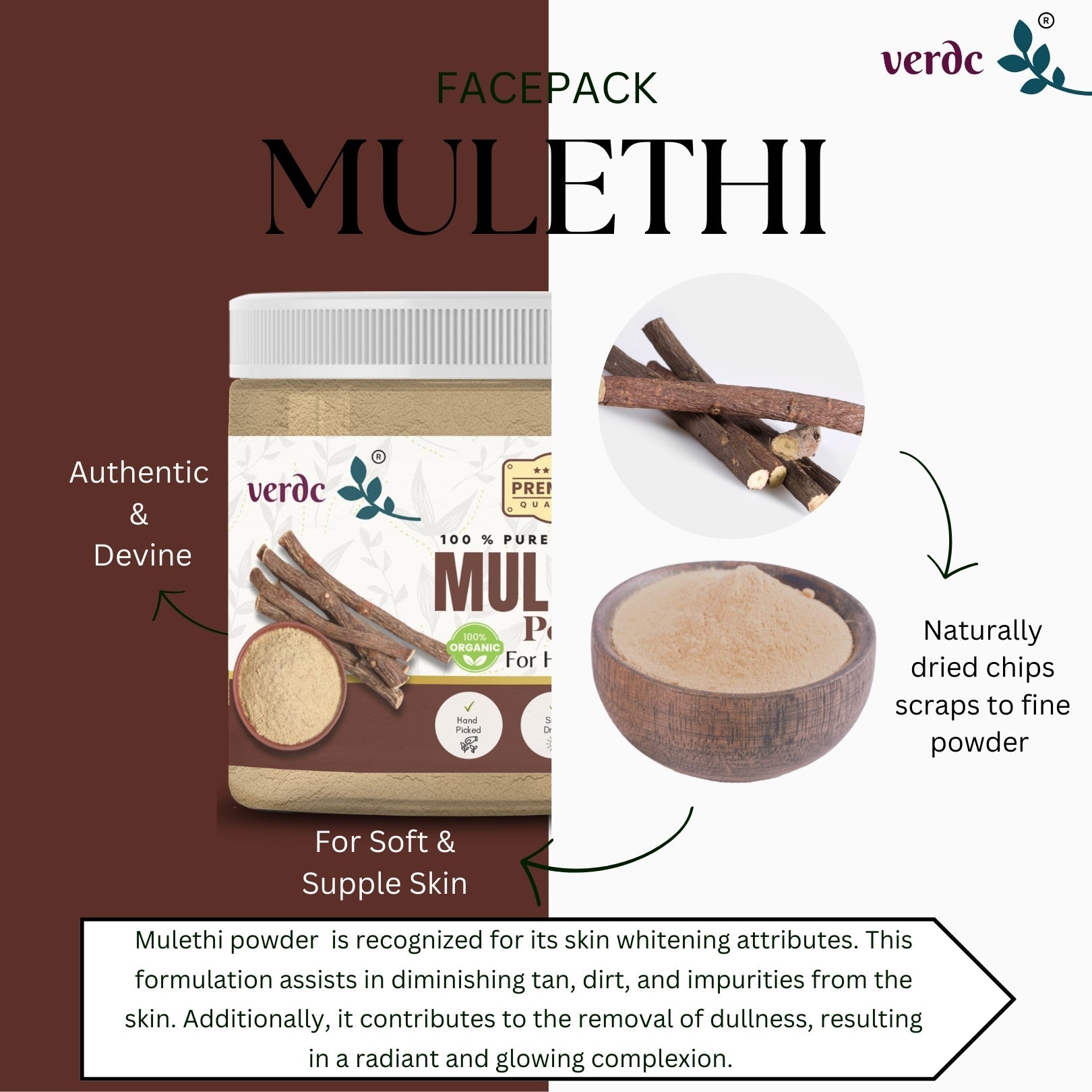 100% Pure & Natural Mulethi Powder for Face/Hair (Liquorice /Yashimadhu -100 GM) My Store