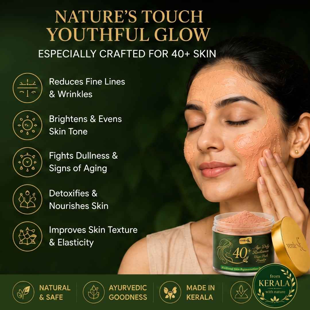 verdc 40+ Age Defy Face Pack | Natural Anti-Ageing Face Pack for Women | With Red Sandalwood, Kasturi Manjal & French Pink Clay | 100g