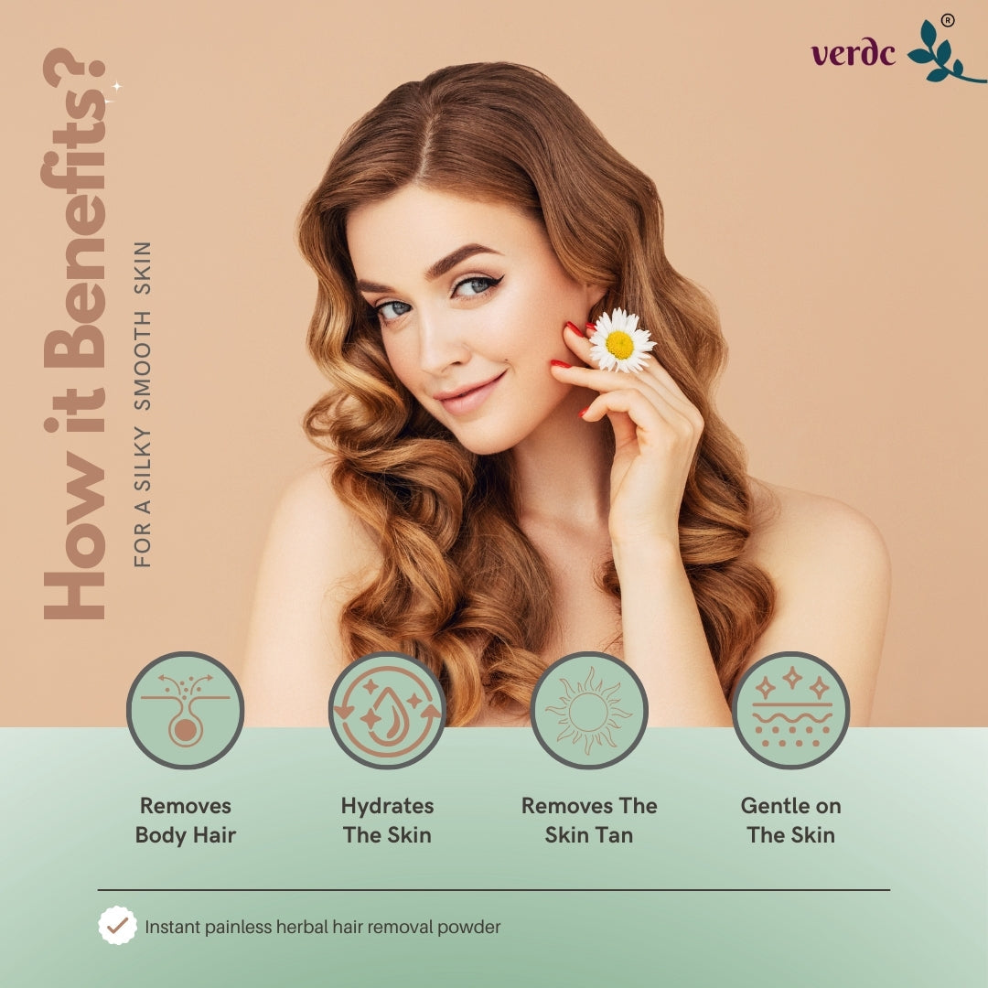 Herbal Painless & Quick Hair Removal Wax Powder For All Skin Type - No Harmful Chemicals - No Irritation, No Skin rashes-120 Gm My Store