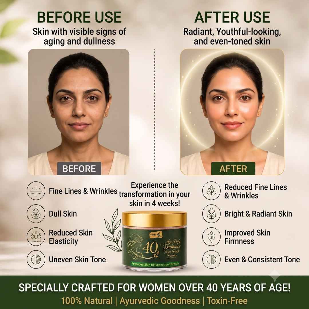 verdc 40+ Age Defy Face Pack | Natural Anti-Ageing Face Pack for Women | With Red Sandalwood, Kasturi Manjal & French Pink Clay | 100g