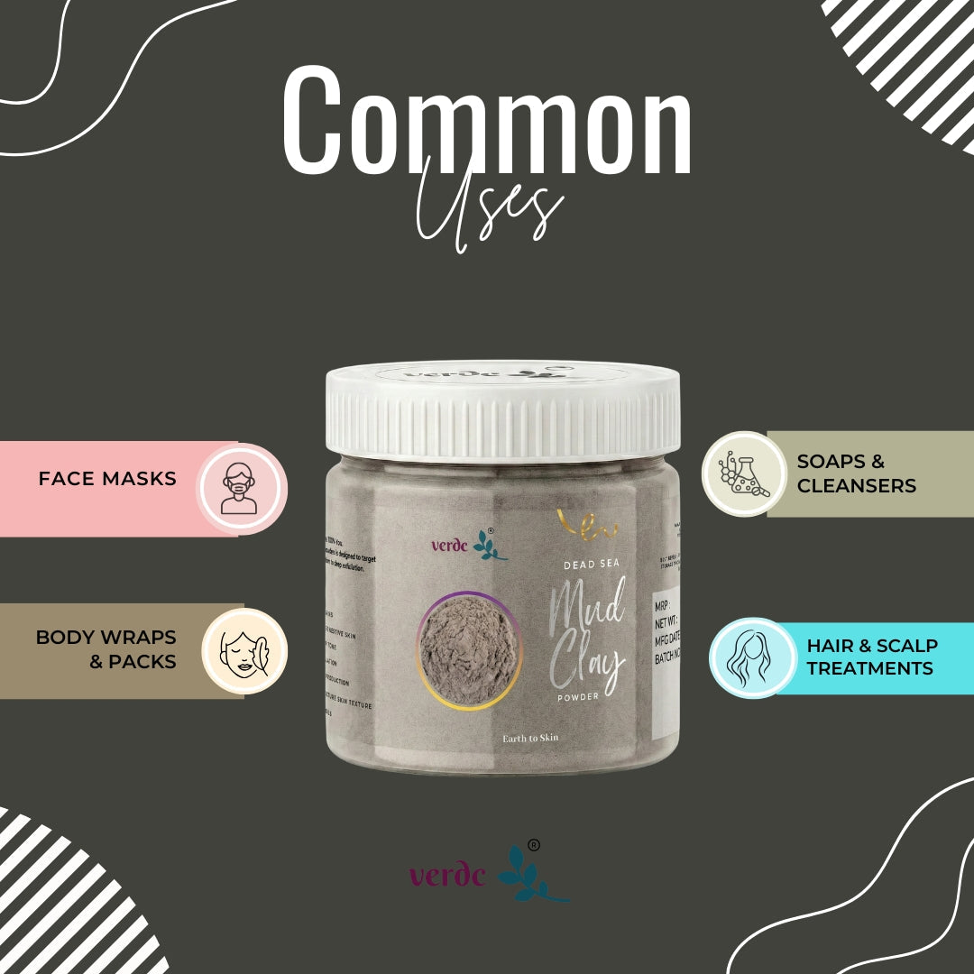 Dead Sea Mud Clay Powder | Skin Hydration & Detoxification (200 GM) verdc