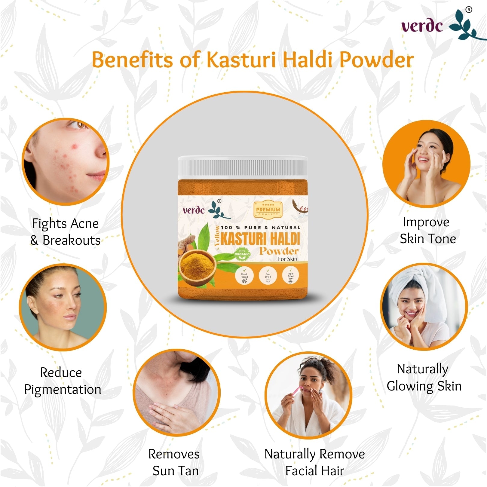 100% Pure & Natural Yellow Kasturi Haldi/Manjal Powder for Clear Skin 100 GM My Store