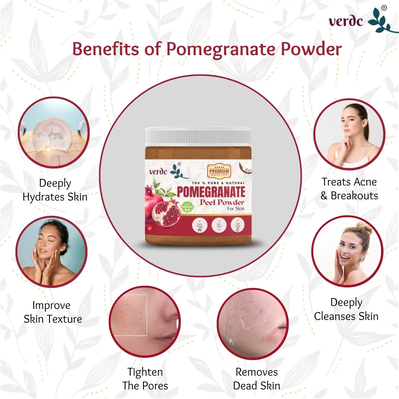 Pure & Natural Pomegranate/ Anar Peel Powder for Skin