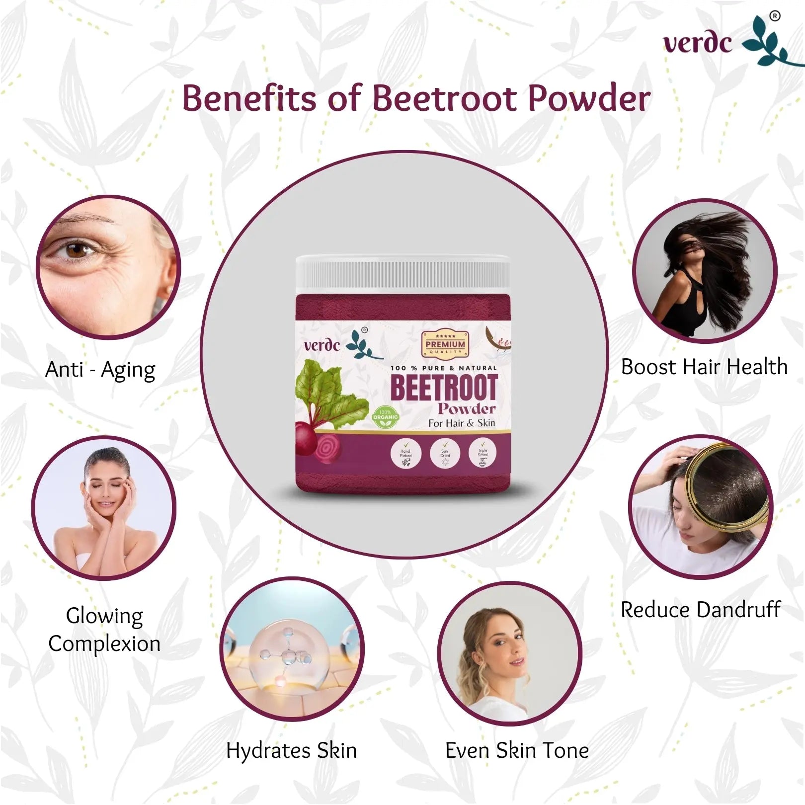 Pure & Natural Beetroot Powder for Face/Hair/Lips