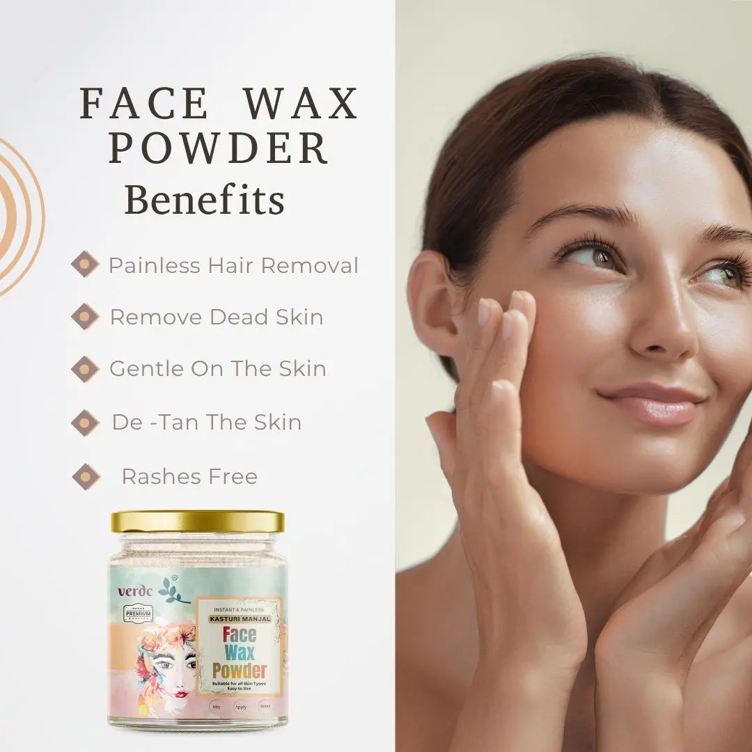 Face Waxing Powder ( Kasturi Manjal  ) - Painless Natural Face Hair Removal Waxing Powder