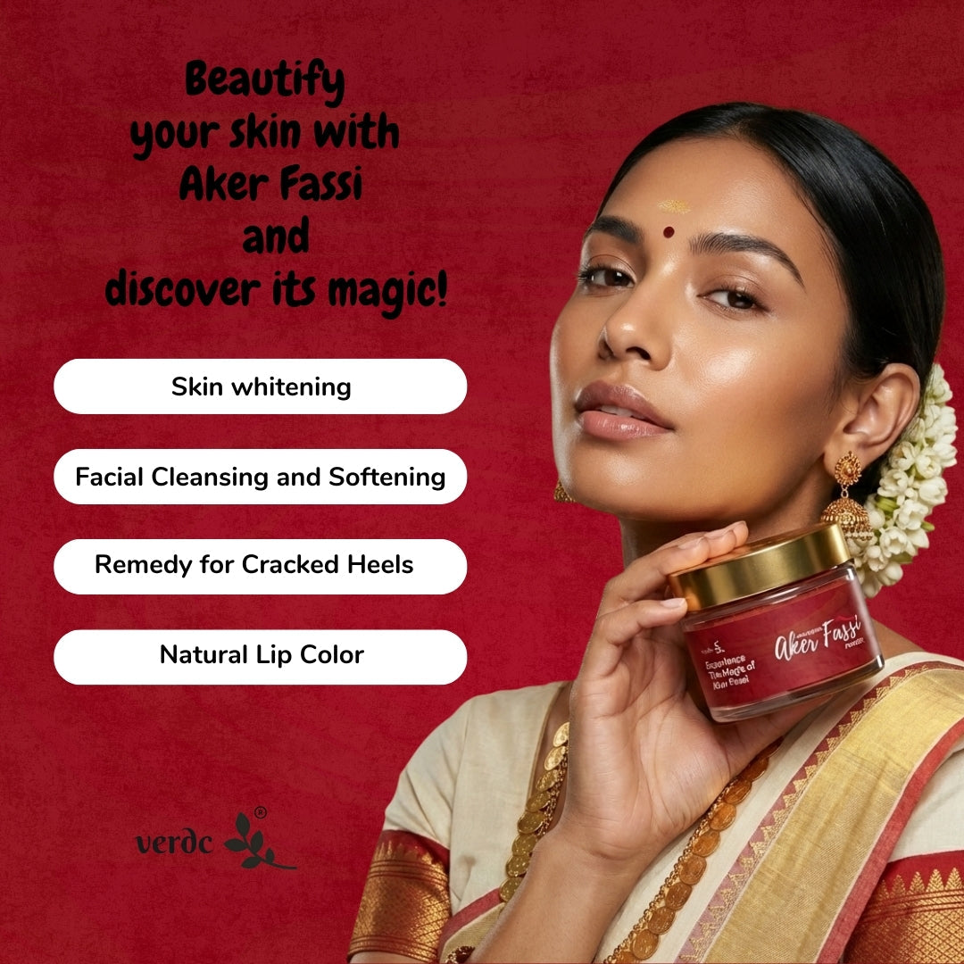 Moroccan Aker Fassi Powder |100% Authentic Traditional Moroccan Skincare - Brightens & Evens Skin Tone | All Skin Types (50 GM) - verdc