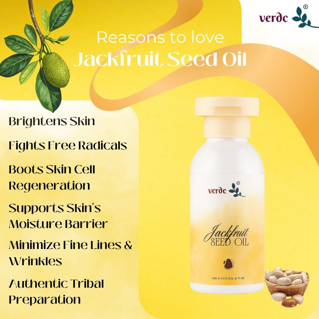 Jackfruit Seed Oil Premium for Face Beauty - 100% Pure & Natural Oil- Traditional & Unique Face Oil For Anti - aging, Wrinkles, Fine lines & dryness- cold pressed- 100 ml verdc