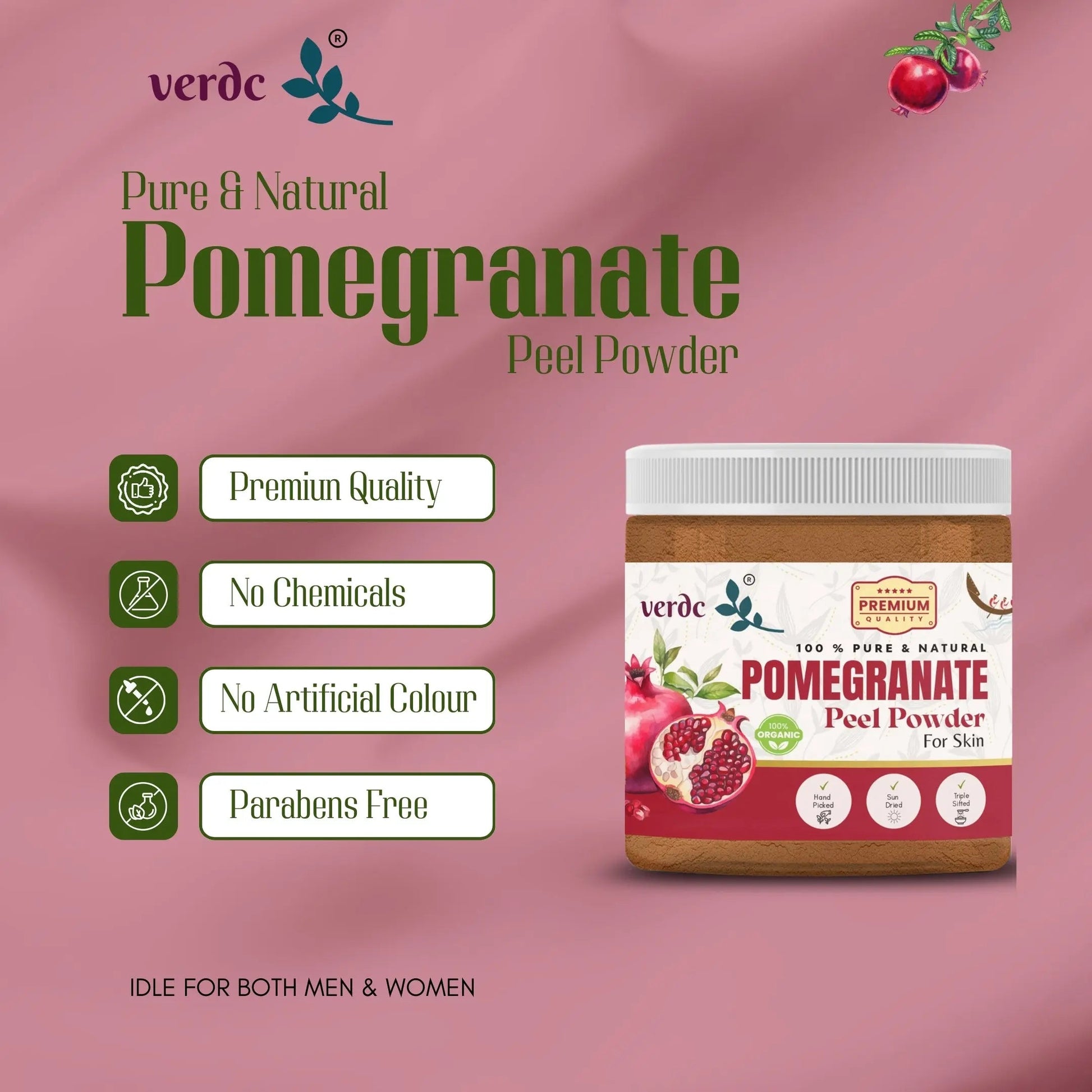 Pure & Natural Pomegranate/ Anar Peel Powder for Skin