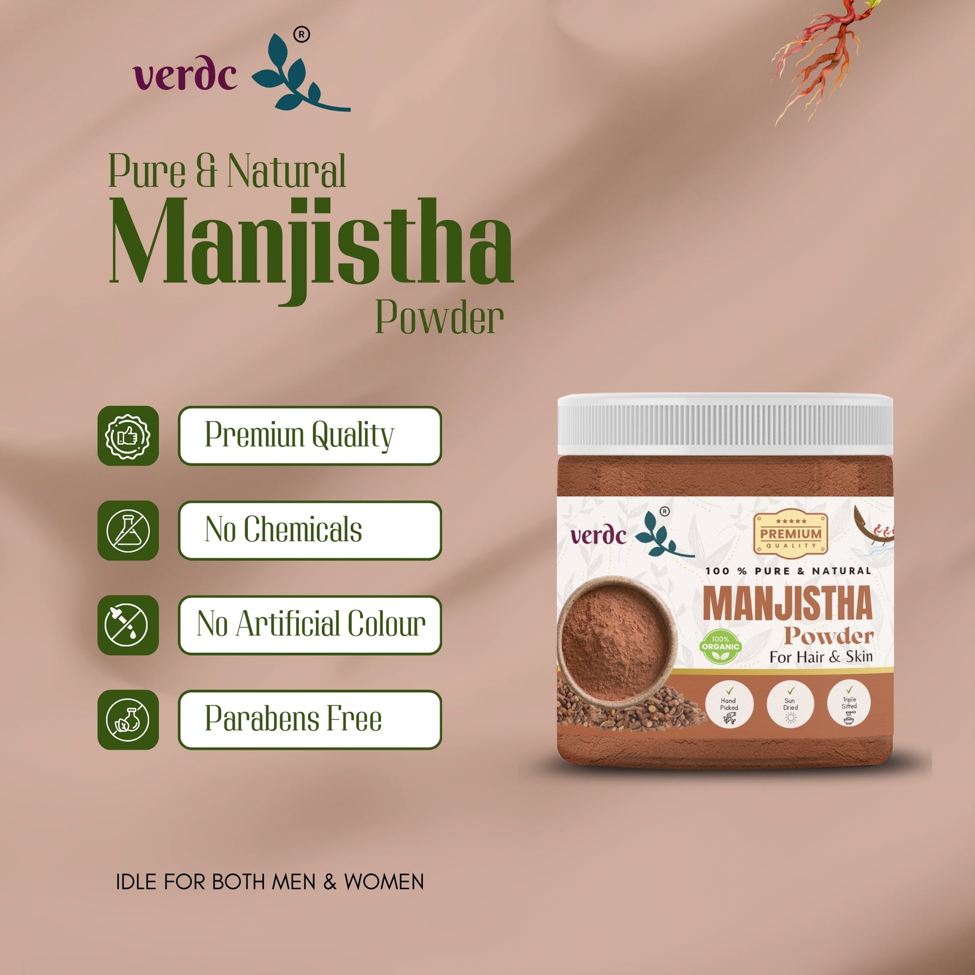 100% Pure & Natural Manjistha Powder for Face/Hair/Skin  (100 GM) My Store
