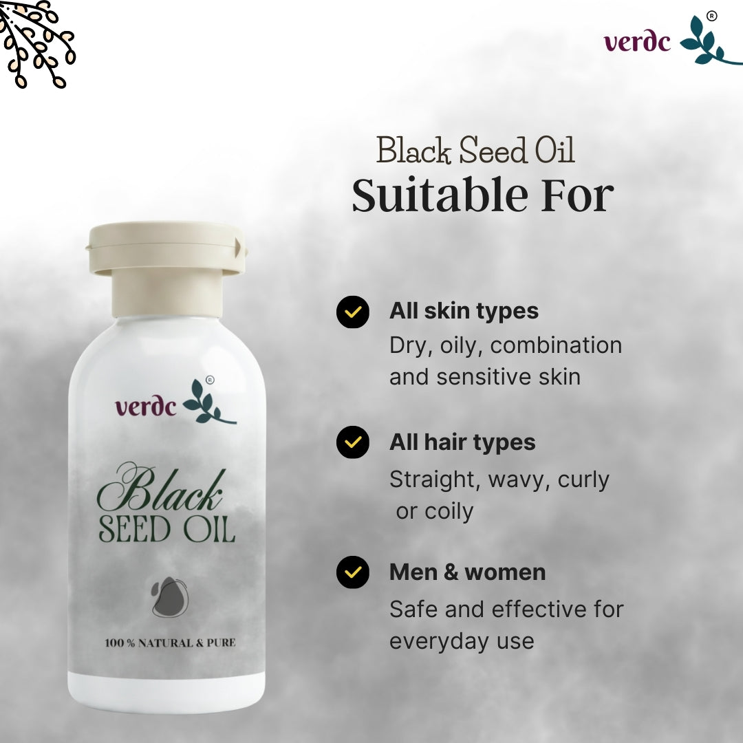 Pure & Natural Black Seed Oil | Cold Pressed Kalonji (Nigella sativa) Oil For Hair Growth