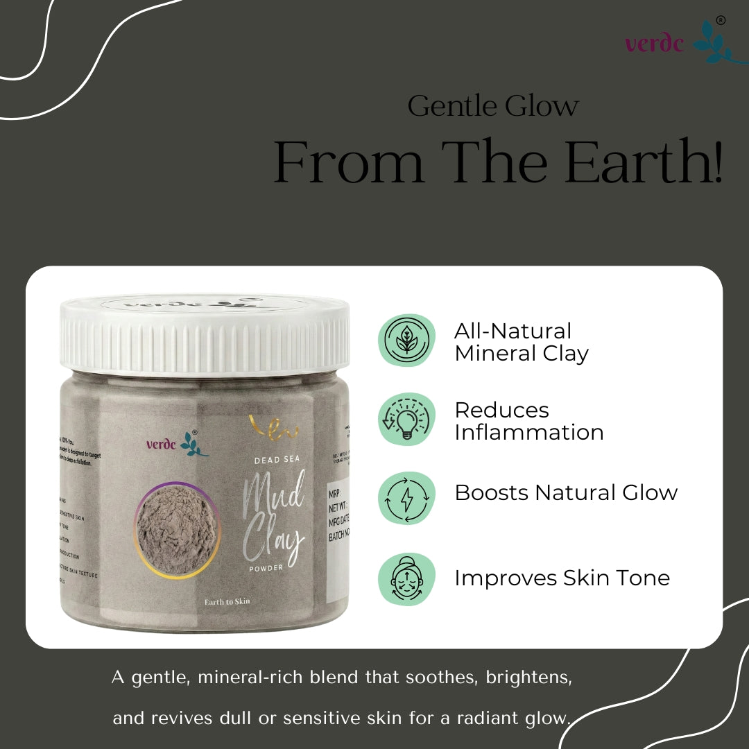Dead Sea Mud Clay Powder | Skin Hydration & Detoxification (200 GM) verdc