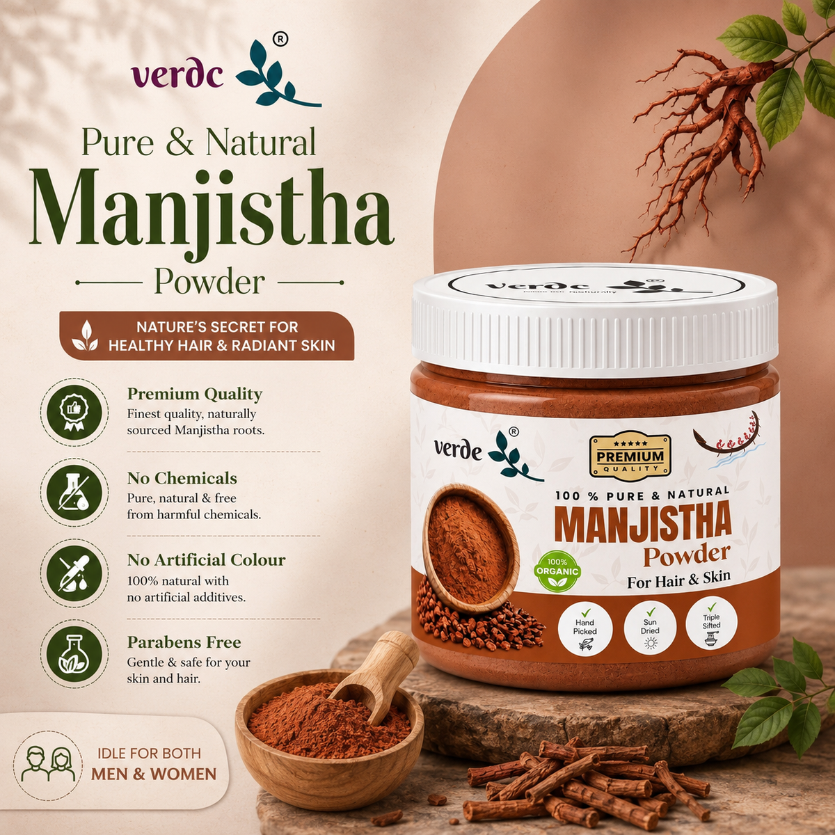 Pure & Natural Manjistha Powder for Face/Hair/Skin