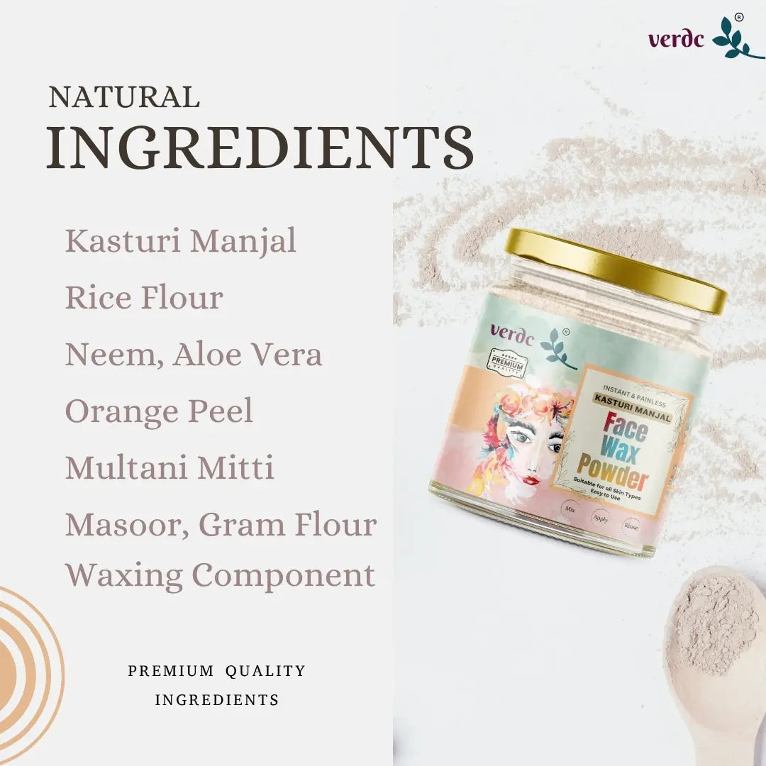 Face Waxing Powder ( Kasturi Manjal  ) - Painless Natural Face Hair Removal Waxing Powder