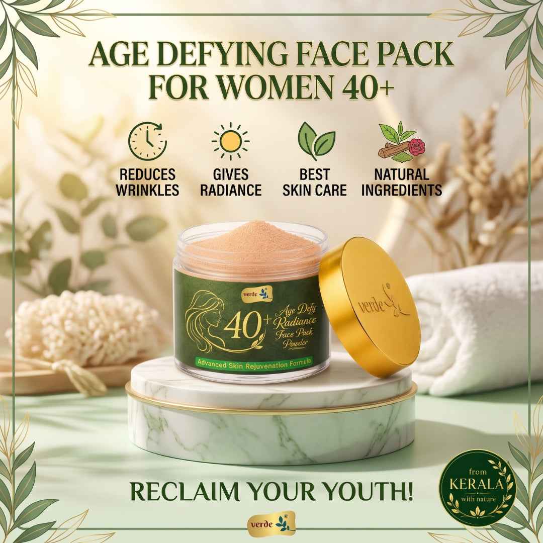 verdc 40+ Age Defy Face Pack | Natural Anti-Ageing Face Pack for Women | With Red Sandalwood, Kasturi Manjal & French Pink Clay | 100g
