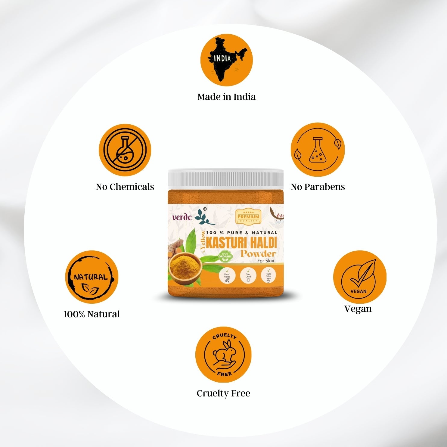 100% Pure & Natural Yellow Kasturi Haldi/Manjal Powder for Clear Skin 100 GM My Store