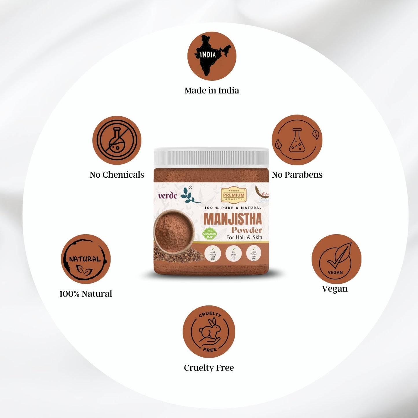 100% Pure & Natural Manjistha Powder for Face/Hair/Skin  (100 GM) My Store