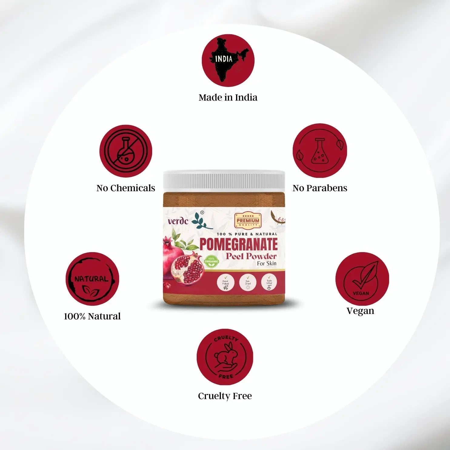 Pure & Natural Pomegranate/ Anar Peel Powder for Skin