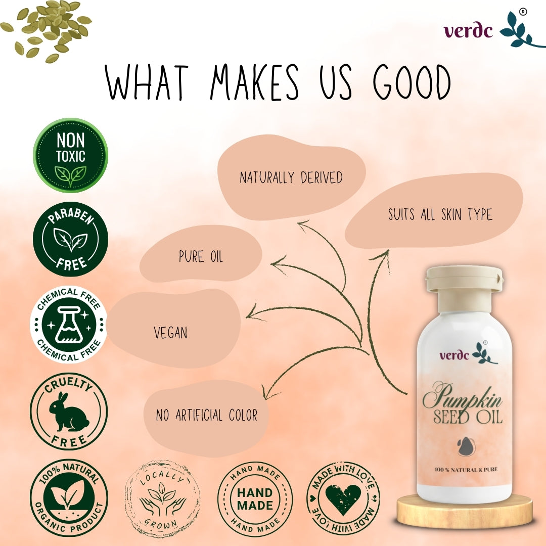 Natural Pumpkin Seed Oil for Skin & Hair | Anti-Aging | Healthy Hair & Scalp | Pure Cold Pressed