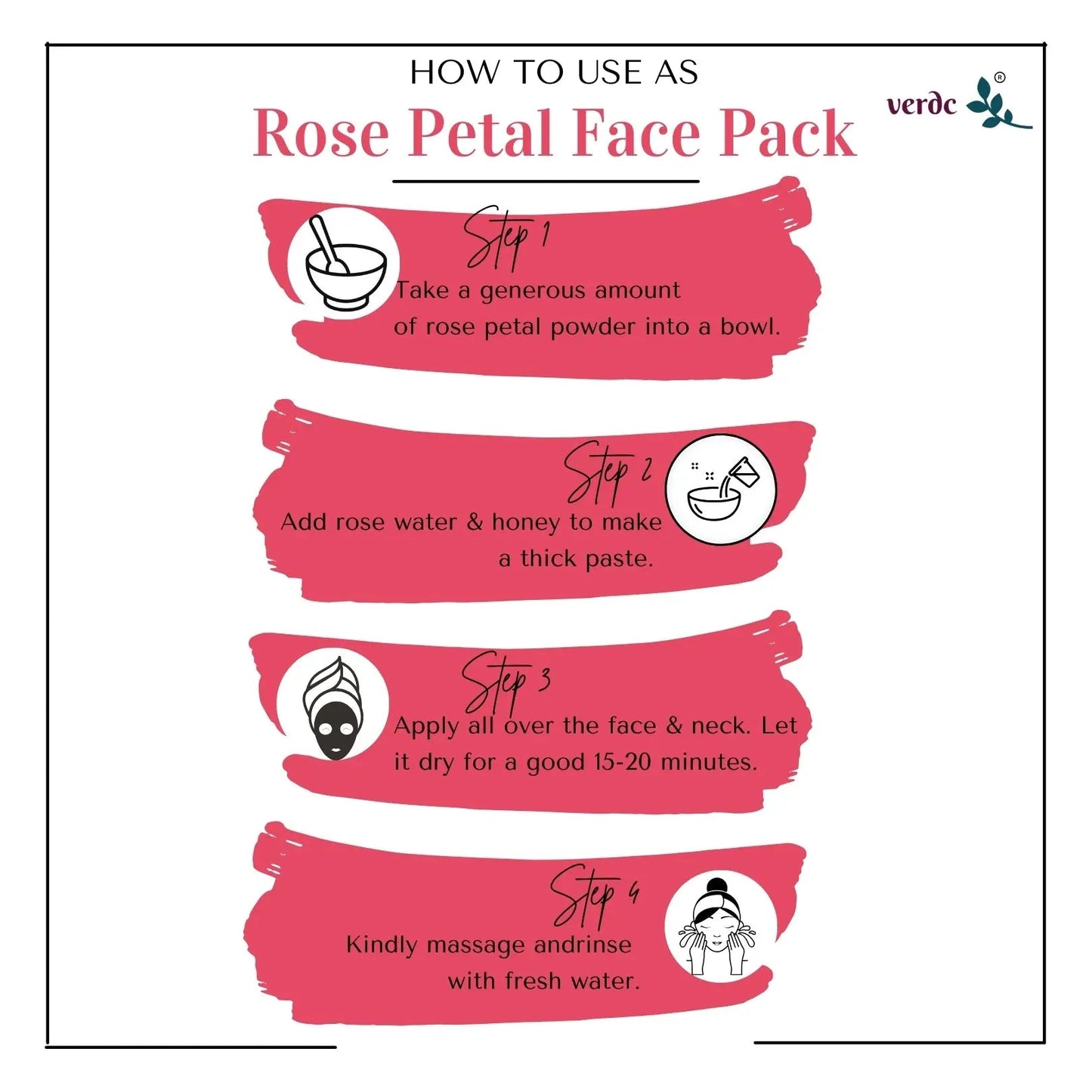 Pure & Natural Rose Petals Powder for Face/Hair/Lip -Glowing Skin