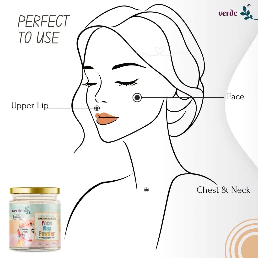 Face Waxing Powder ( Kasturi Manjal  ) - Painless Natural Face Hair Removal Waxing Powder