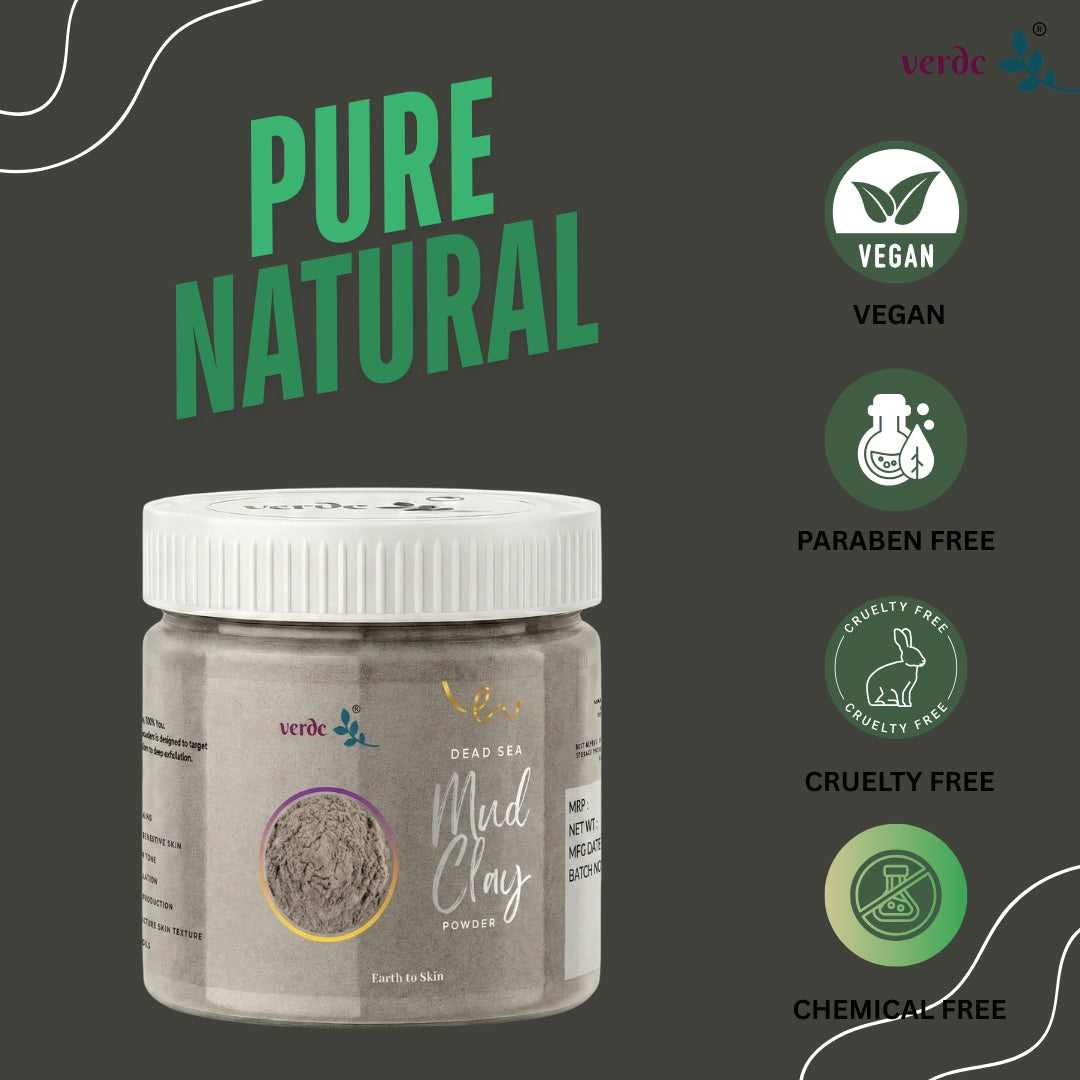 Dead Sea Mud Clay Powder | Skin Hydration & Detoxification (200 GM) verdc