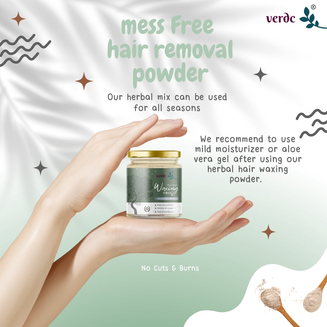 Herbal Painless & Quick Hair Removal Wax Powder For All Skin Type - No Harmful Chemicals - No Irritation, No Skin rashes-120 Gm My Store