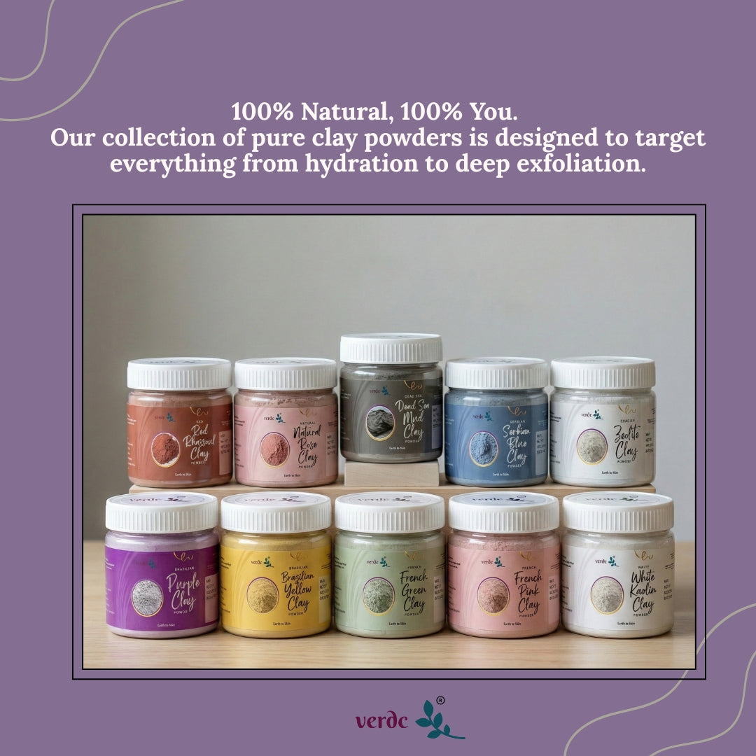 Brazilian Purple Clay Powder For Softens & Smooths Glowing Skin | 125 GM) verdc