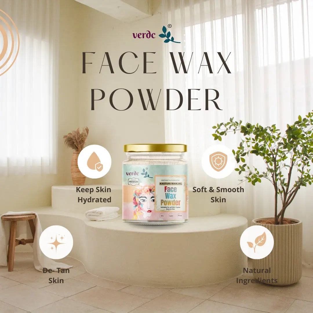 Face Waxing Powder ( Kasturi Manjal  ) - Painless Natural Face Hair Removal Waxing Powder