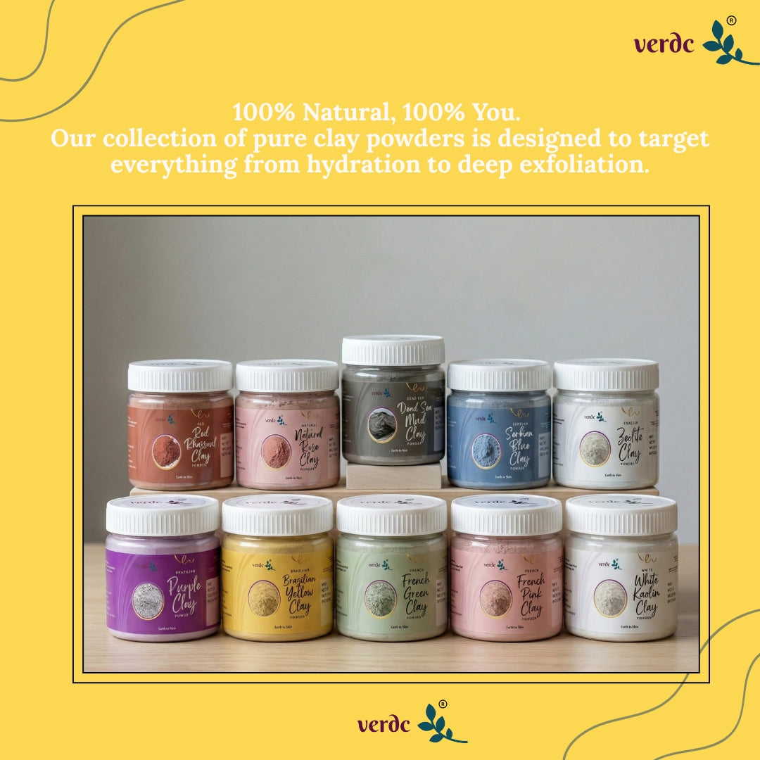 Brazilian Yellow Clay Powder for Skin Radiance & Skin Firming (125 GM) verdc