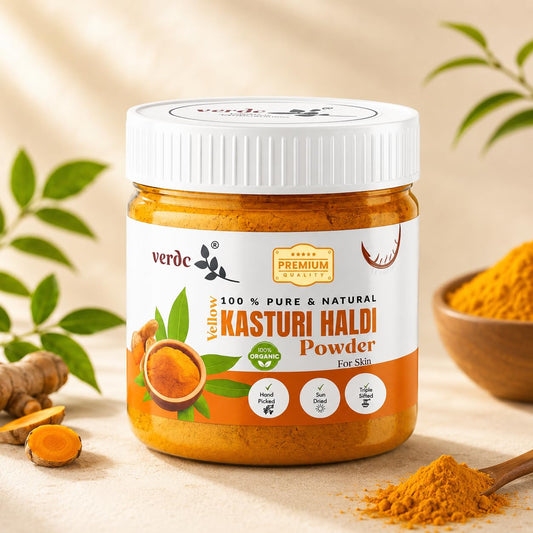Pure & Natural Yellow Kasturi Haldi/Manjal Powder for Clear Skin