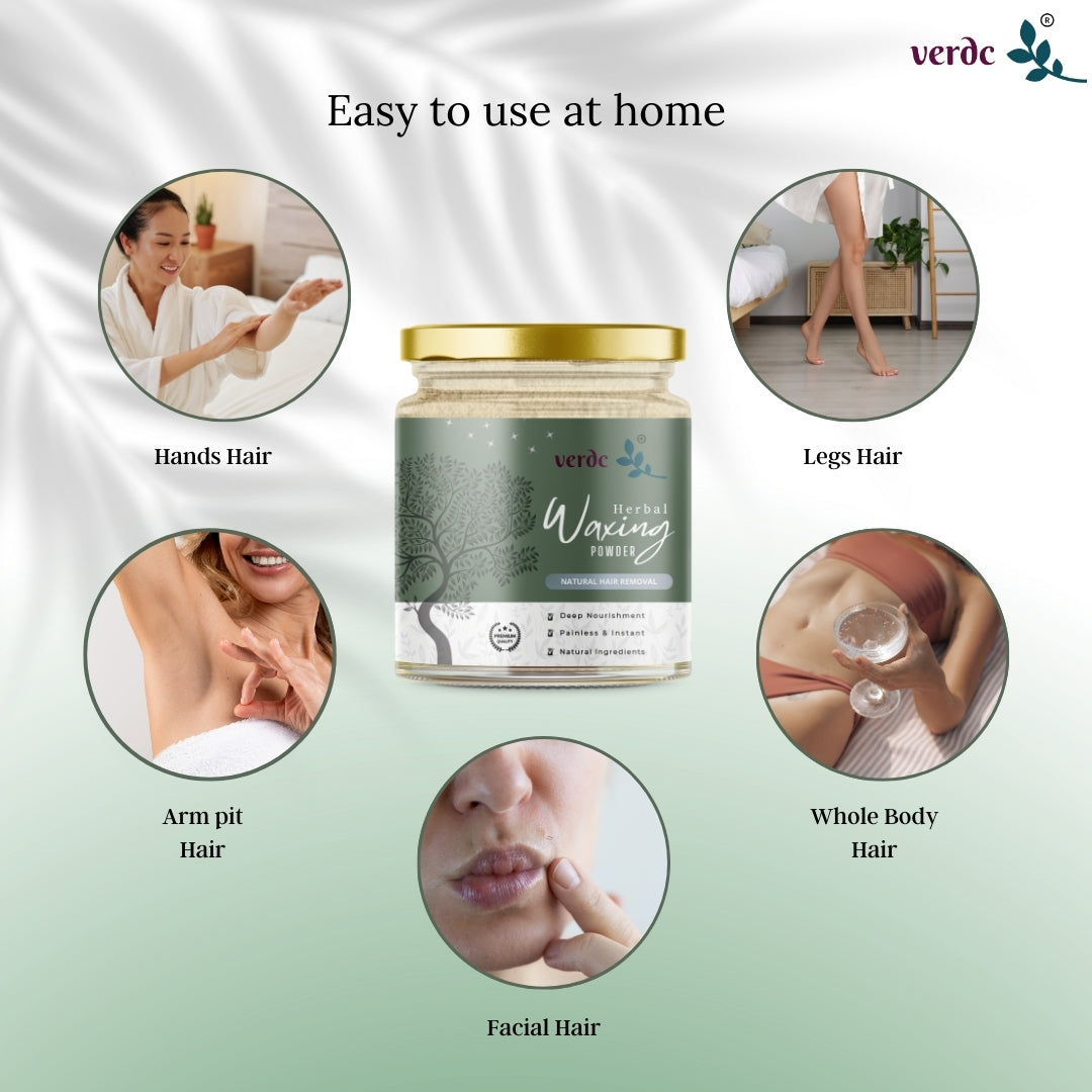 Herbal Painless & Quick Hair Removal Wax Powder For All Skin Type - No Harmful Chemicals - No Irritation, No Skin rashes-120 Gm My Store