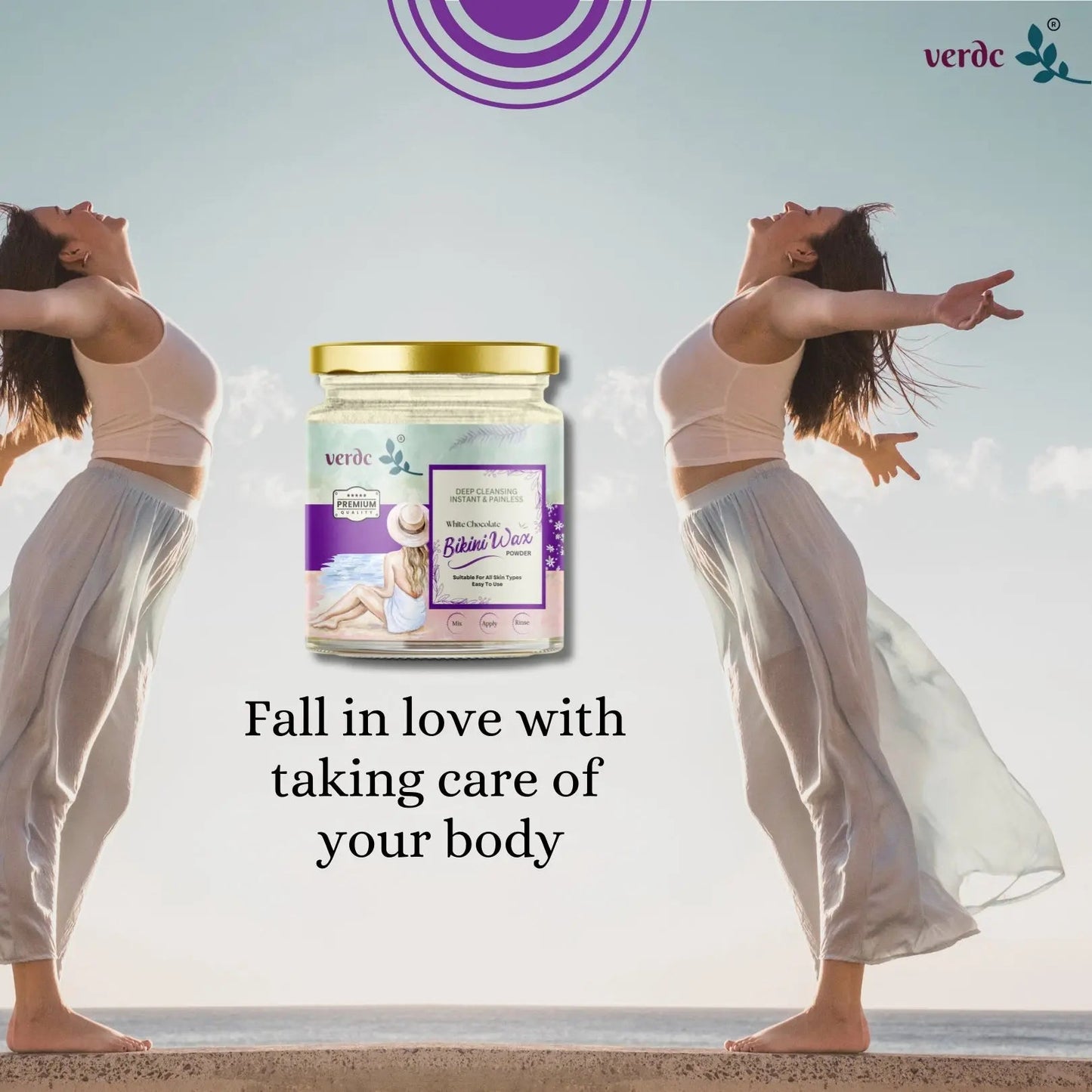 Bikini Wax Powder for Intimate Area - White Chocolate | Painless & Instant - All Skin Type