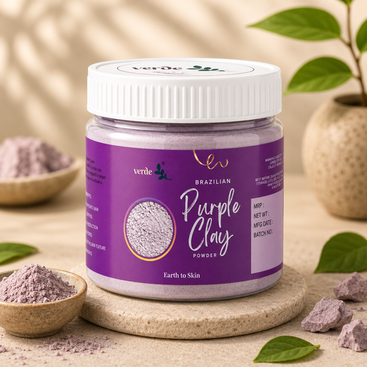 Brazilian Purple Clay Powder For Softens & Smooths Glowing Skin | 125 GM)