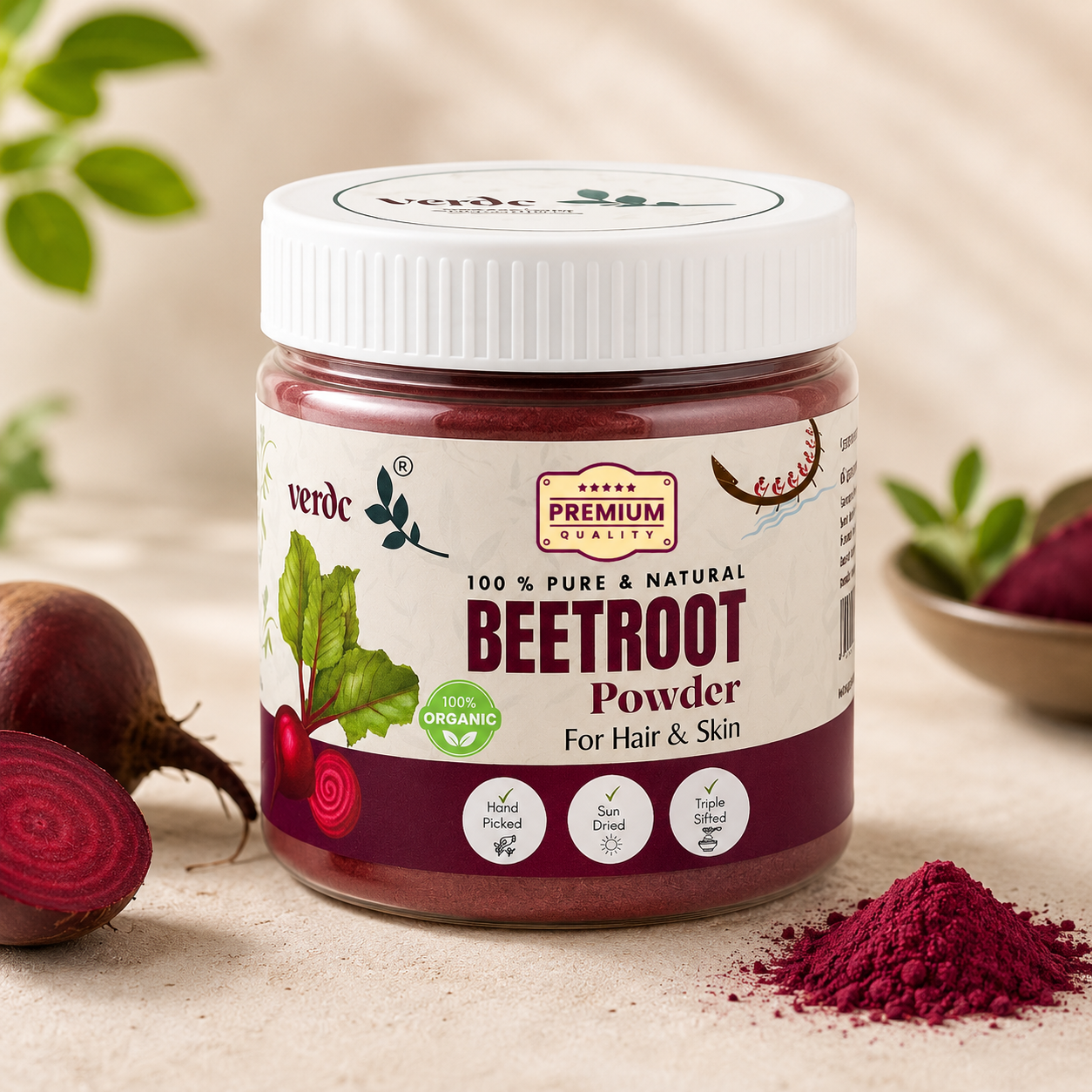 Pure & Natural Beetroot Powder for Face/Hair/Lips