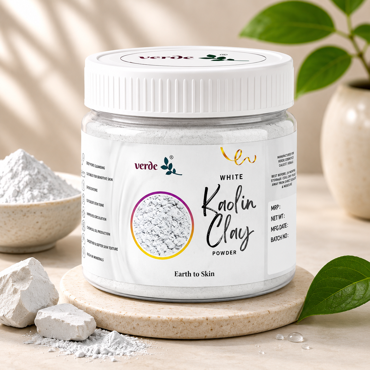 Kaolin Clay Powder For Face, Body & Hairs | China clay - For Acne, Blackheads & Glowing Skin, De Tan -  125 Gm