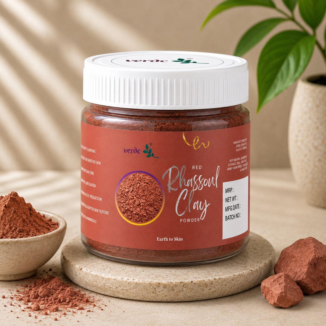 Natural Rhassoul Clay Powder for Deep Cleansing & Skin Texture- (200 GM)