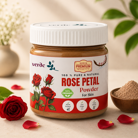 Pure & Natural Rose Petals Powder for Face/Hair/Lip -Glowing Skin