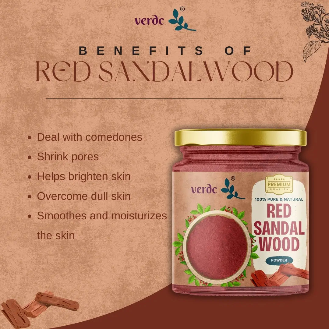 Pure & Natural Red Sandalwood Face Pack Powder | Premium Forest Grade