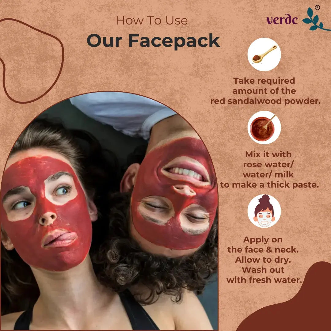 Pure & Natural Red Sandalwood Face Pack Powder | Premium Forest Grade