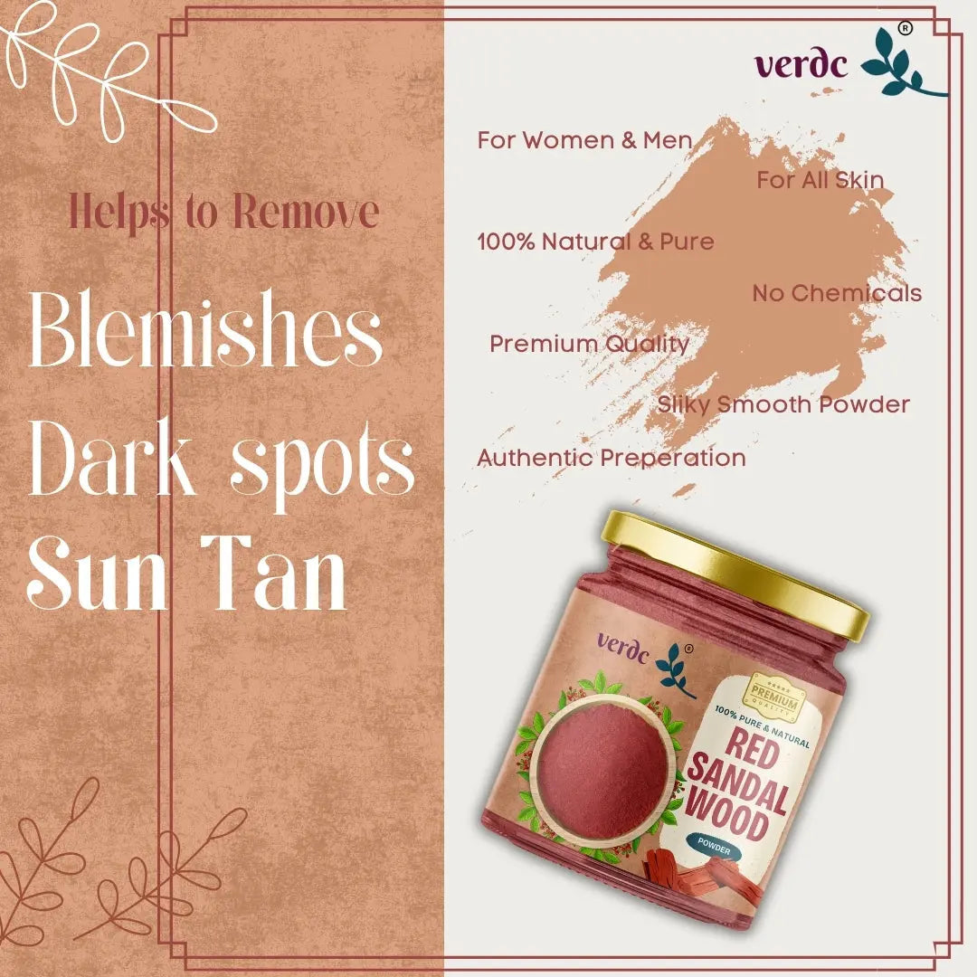 Pure & Natural Red Sandalwood Face Pack Powder | Premium Forest Grade