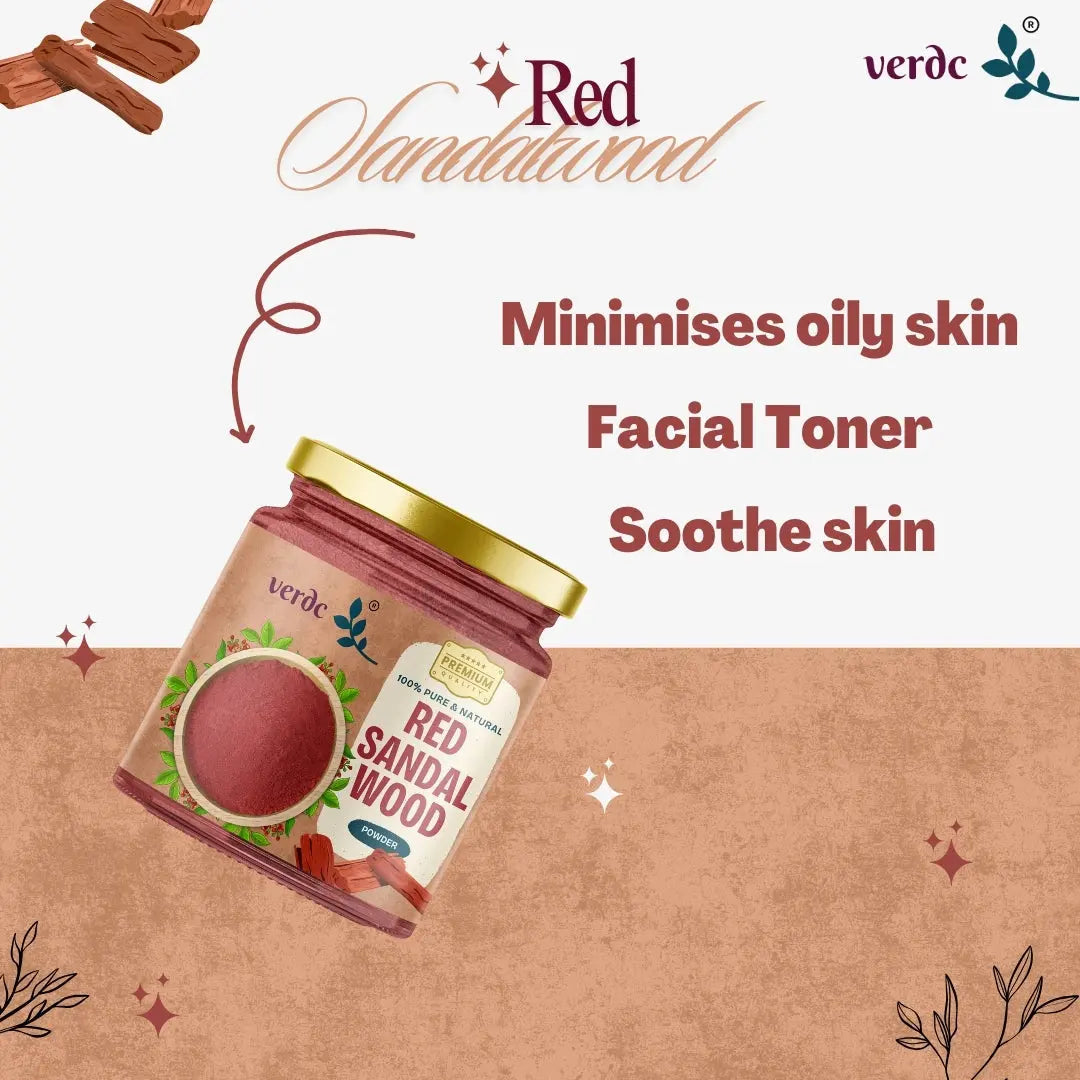 Pure & Natural Red Sandalwood Face Pack Powder | Premium Forest Grade